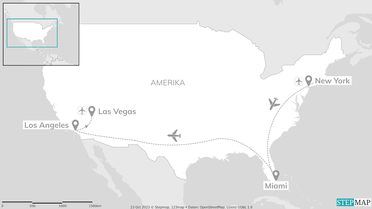 VS bucketlist: Lady Liberty, Hollywood & Vegas